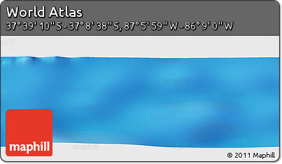 Physical Panoramic Map of the Area around 37° 23' 54" S, 86° 37' 30" W