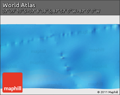 Physical 3D Map of the Area around 37° 23' 54" S, 87° 28' 29" W