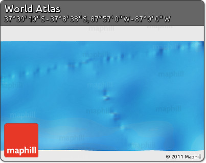 Physical 3D Map of the Area around 37° 23' 54" S, 87° 28' 29" W