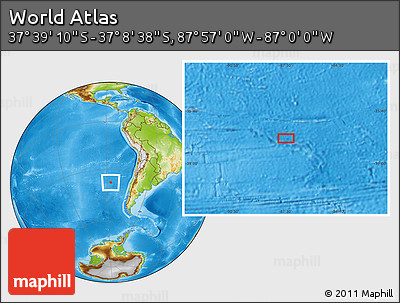 Physical Location Map of the Area around 37° 23' 54" S, 87° 28' 29" W
