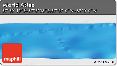 Physical Panoramic Map of the Area around 37° 23' 54" S, 87° 28' 29" W