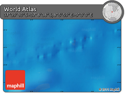 Physical Map of the Area around 37° 23' 54" S, 8° 34' 29" E