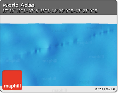 Shaded Relief 3D Map of the Area around 37° 23' 54" S, 96° 58' 29" E
