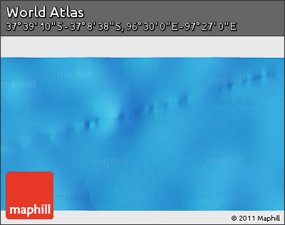 Shaded Relief 3D Map of the Area around 37° 23' 54" S, 96° 58' 29" E