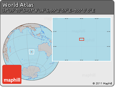 Gray Location Map of the Area around 37° 23' 54" S, 99° 31' 30" E
