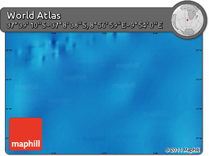 Physical Map of the Area around 37° 23' 54" S, 9° 25' 30" E