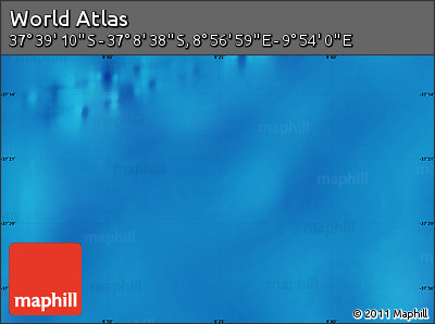 Physical Map of the Area around 37° 23' 54" S, 9° 25' 30" E