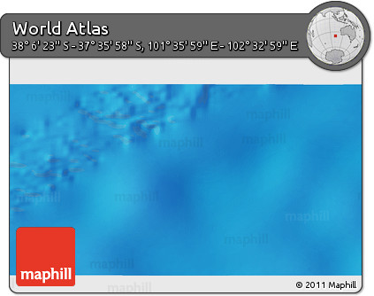 Physical 3D Map of the Area around 37° 51' 10" S, 102° 4' 29" E