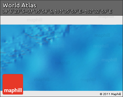 Physical 3D Map of the Area around 37° 51' 10" S, 102° 4' 29" E