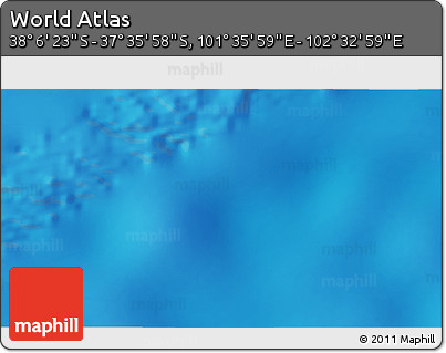 Physical 3D Map of the Area around 37° 51' 10" S, 102° 4' 29" E