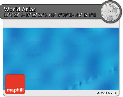 Physical 3D Map of the Area around 37° 51' 10" S, 103° 46' 30" E