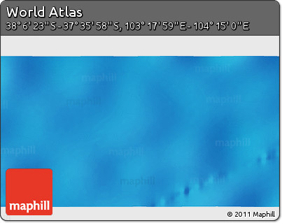 Physical 3D Map of the Area around 37° 51' 10" S, 103° 46' 30" E