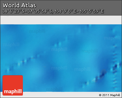Physical 3D Map of the Area around 37° 51' 10" S, 104° 37' 30" E