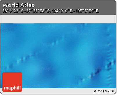 Physical 3D Map of the Area around 37° 51' 10" S, 104° 37' 30" E