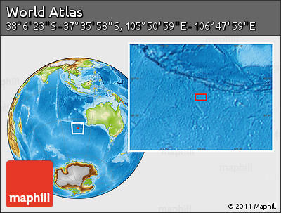 Physical Location Map of the Area around 37° 51' 10" S, 106° 19' 29" E