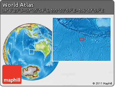 Physical Location Map of the Area around 37° 51' 10" S, 106° 19' 29" E