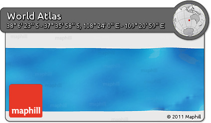 Physical Panoramic Map of the Area around 37° 51' 10" S, 108° 52' 30" E