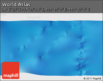 Physical 3D Map of the Area around 37° 51' 10" S, 109° 43' 29" E