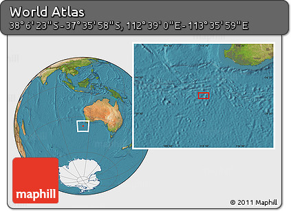 Satellite Location Map of the Area around 37° 51' 10" S, 113° 7' 30" E