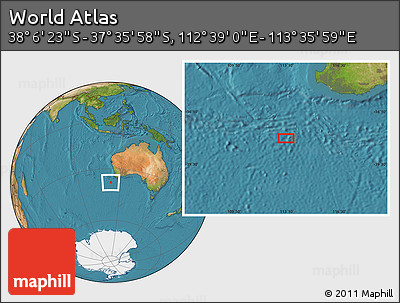 Satellite Location Map of the Area around 37° 51' 10" S, 113° 7' 30" E