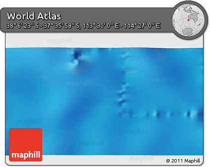 Physical 3D Map of the Area around 37° 51' 10" S, 113° 58' 29" E