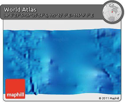 Physical 3D Map of the Area around 37° 51' 10" S, 115° 40' 30" E