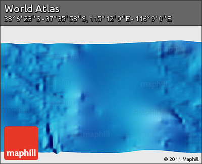 Physical 3D Map of the Area around 37° 51' 10" S, 115° 40' 30" E