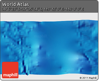 Physical 3D Map of the Area around 37° 51' 10" S, 115° 40' 30" E