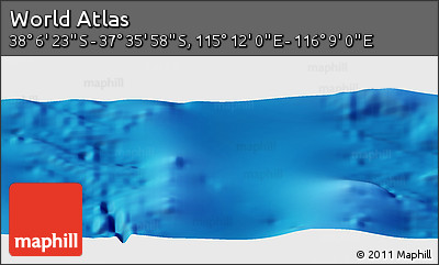 Physical Panoramic Map of the Area around 37° 51' 10" S, 115° 40' 30" E