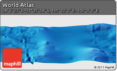 Physical Panoramic Map of the Area around 37° 51' 10" S, 115° 40' 30" E