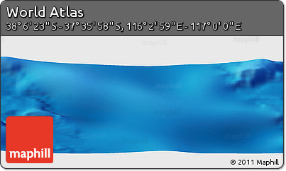 Physical Panoramic Map of the Area around 37° 51' 10" S, 116° 31' 30" E