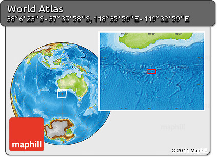 Physical Location Map of the Area around 37° 51' 10" S, 119° 4' 29" E