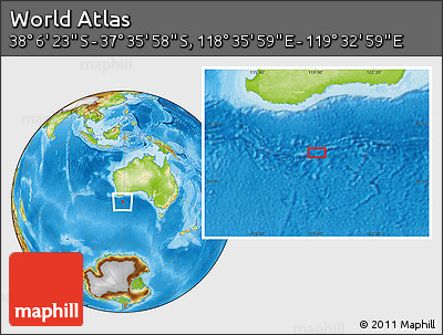 Physical Location Map of the Area around 37° 51' 10" S, 119° 4' 29" E