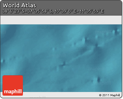 Satellite 3D Map of the Area around 37° 51' 10" S, 11° 7' 30" E