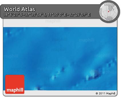 Physical 3D Map of the Area around 37° 51' 10" S, 11° 58' 29" E