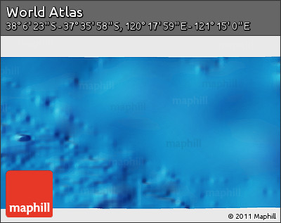 Physical 3D Map of the Area around 37° 51' 10" S, 120° 46' 30" E