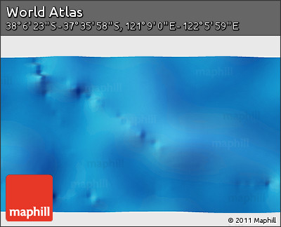 Physical 3D Map of the Area around 37° 51' 10" S, 121° 37' 30" E