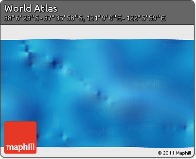 Physical 3D Map of the Area around 37° 51' 10" S, 121° 37' 30" E