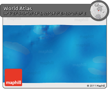 Physical 3D Map of the Area around 37° 51' 10" S, 125° 52' 30" E