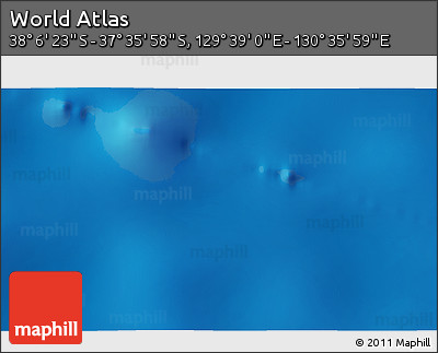 Physical 3D Map of the Area around 37° 51' 10" S, 130° 7' 30" E