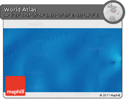 Physical 3D Map of the Area around 37° 51' 10" S, 131° 49' 29" E