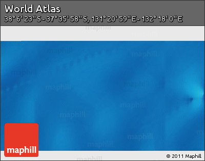 Physical 3D Map of the Area around 37° 51' 10" S, 131° 49' 29" E