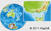 Physical Location Map of the area around 37° 51' 10" S, 145° 25' 30" E