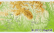 Physical 3D Map of the area around 37° 51' 10" S, 146° 16' 30" E