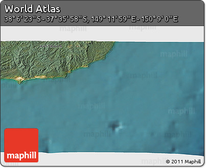 Satellite 3D Map of the Area around 37° 51' 10" S, 149° 40' 30" E