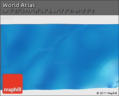 Physical 3D Map of the Area around 37° 51' 10" S, 14° 31' 30" E