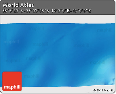 Physical 3D Map of the Area around 37° 51' 10" S, 14° 31' 30" E