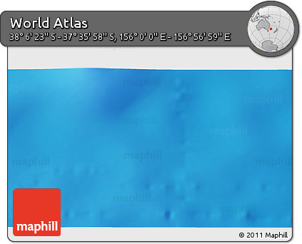 Physical 3D Map of the Area around 37° 51' 10" S, 156° 28' 29" E
