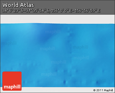 Physical 3D Map of the Area around 37° 51' 10" S, 156° 28' 29" E