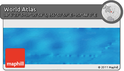 Physical Panoramic Map of the Area around 37° 51' 10" S, 157° 19' 29" E